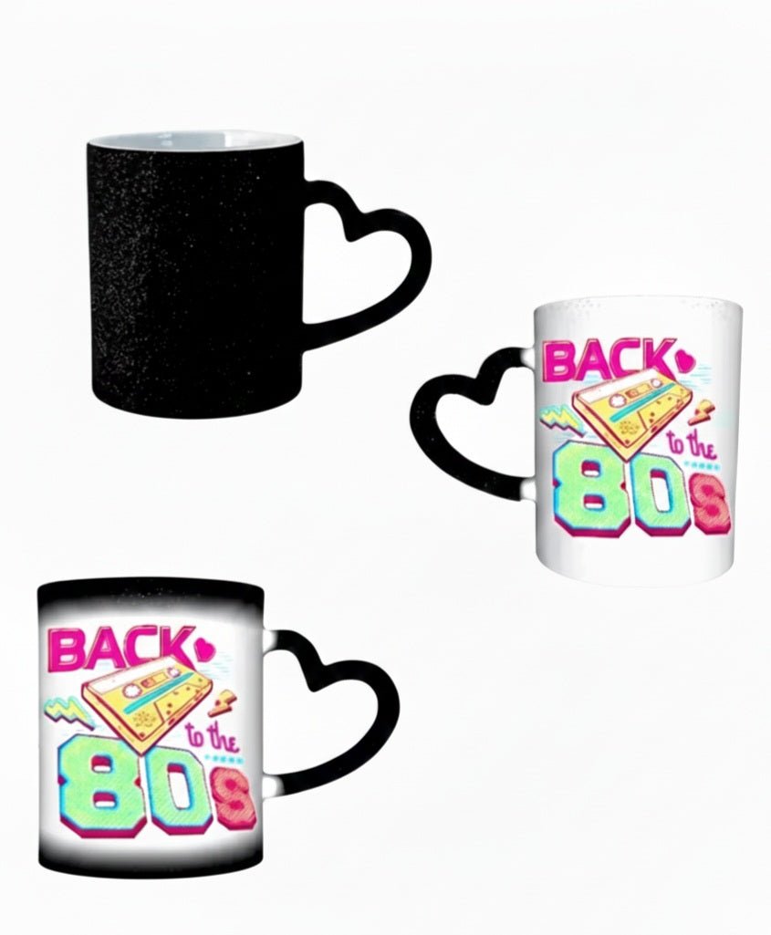 Taza Termosensible de diseño ochentero con colores fluor.