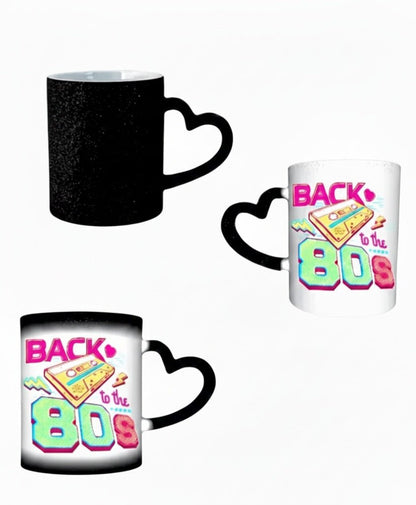 Taza Termosensible de diseño ochentero con colores fluor.